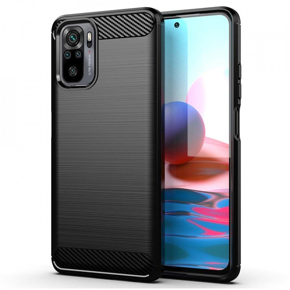 Coque pour Xiaomi Redmi Note 10S / Note 10, OEM, Carbone, Noire