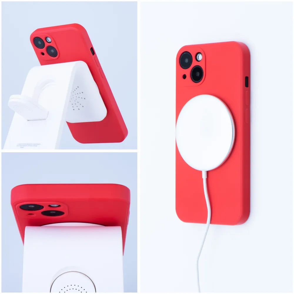 Coque MagSafe pour Apple iPhone 12 Pro, OEM, Silicone, Rouge