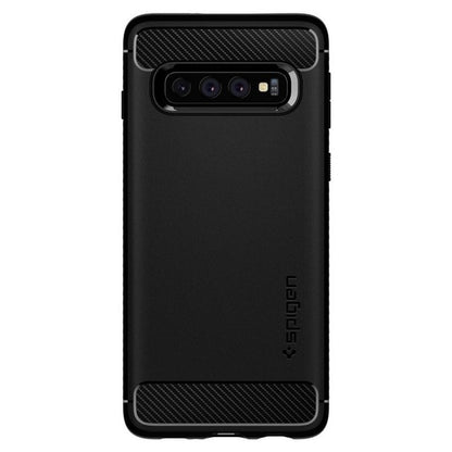 Pochette pour Samsung Galaxy S10 G973, Spigen, Rugged Armour, Noir 605CS25800