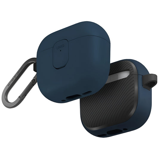 Housse UNIQ Clyde pour Apple AirPods 4, Bleu Noir