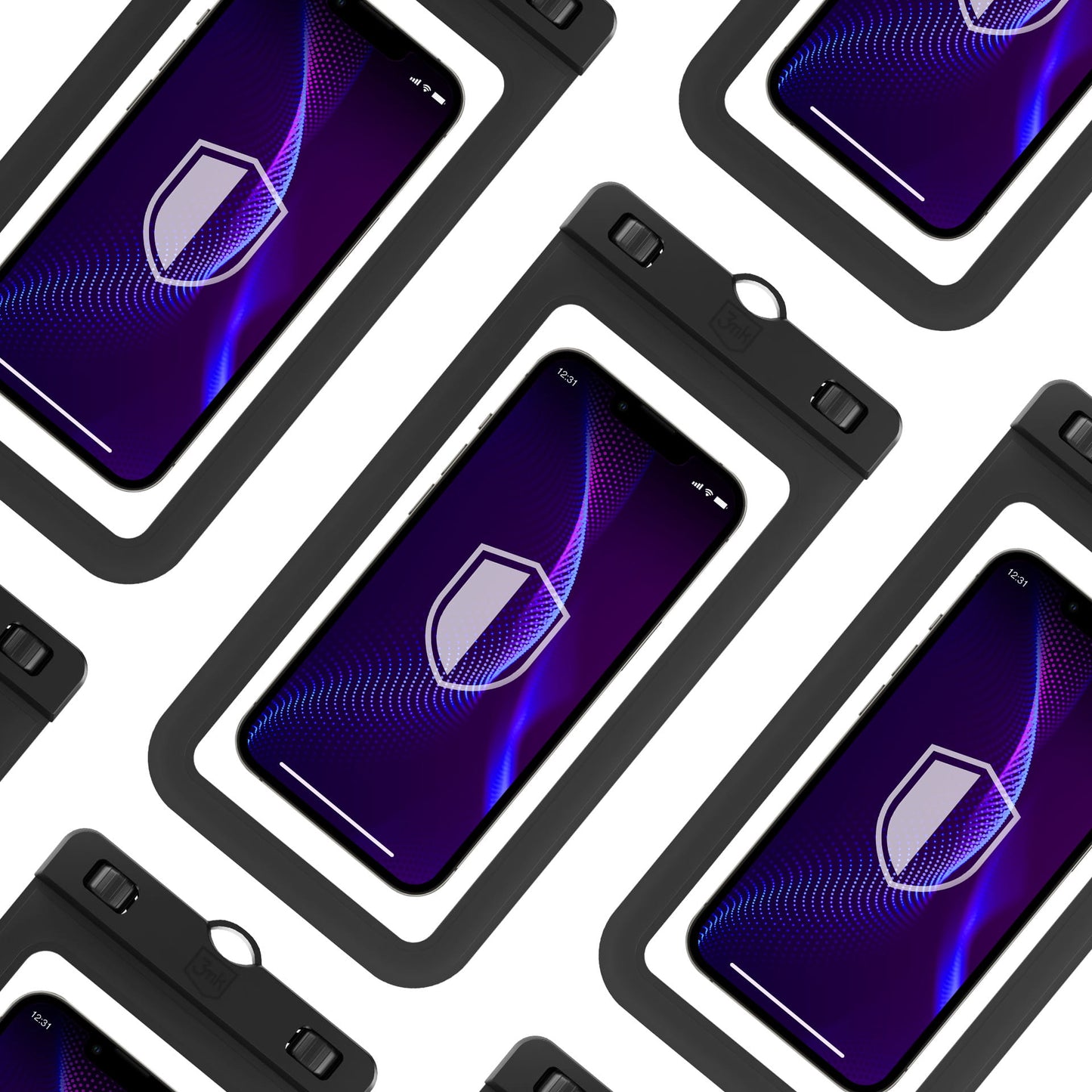 Coque Universelle Étanche pour Téléphone max. 7 pouces, 3MK, Hydro, Noire