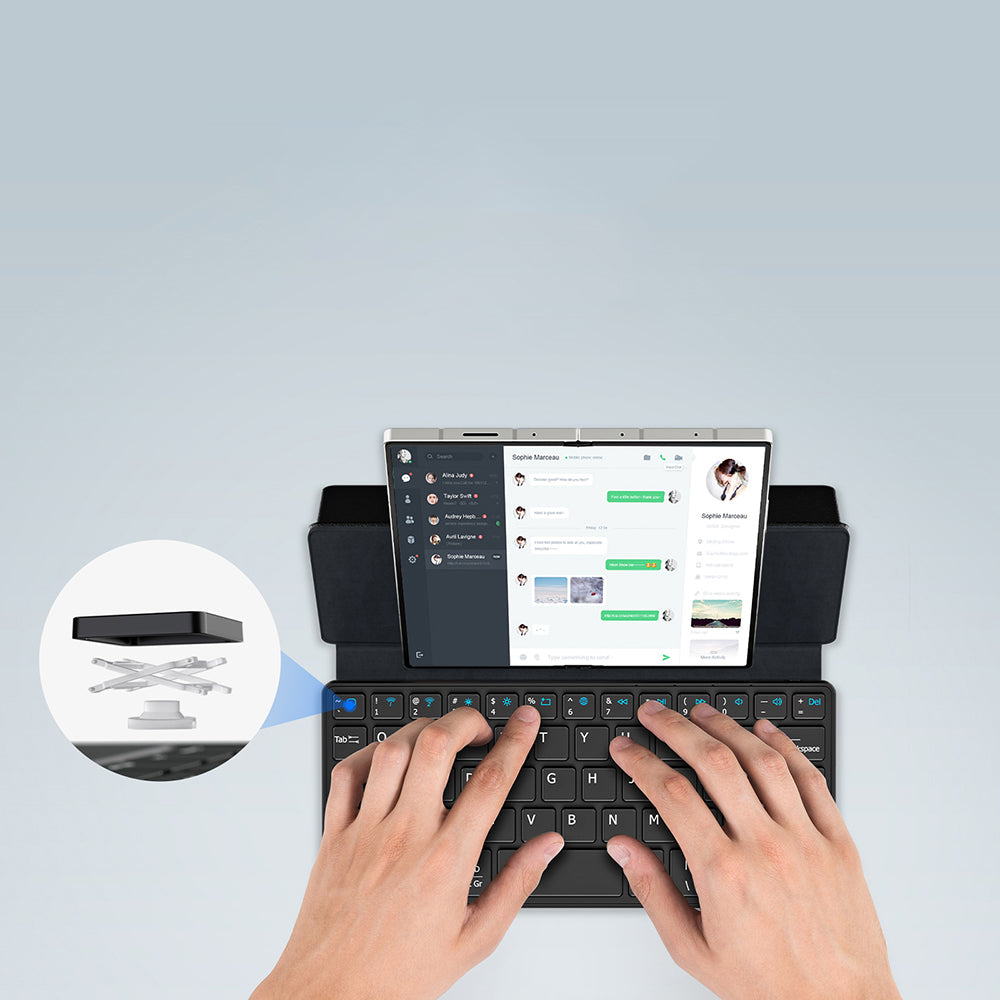 Housse Universelle avec Clavier Bluetooth pour Téléphone, DUX DUCIS, Noire