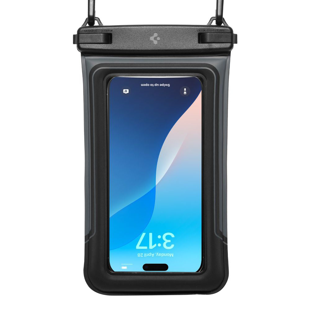 Housse Universelle Étanche pour Téléphone max. 6.9 pouces, Spigen, A611P, Lot de 2 pièces, Noir Mat ACS09348