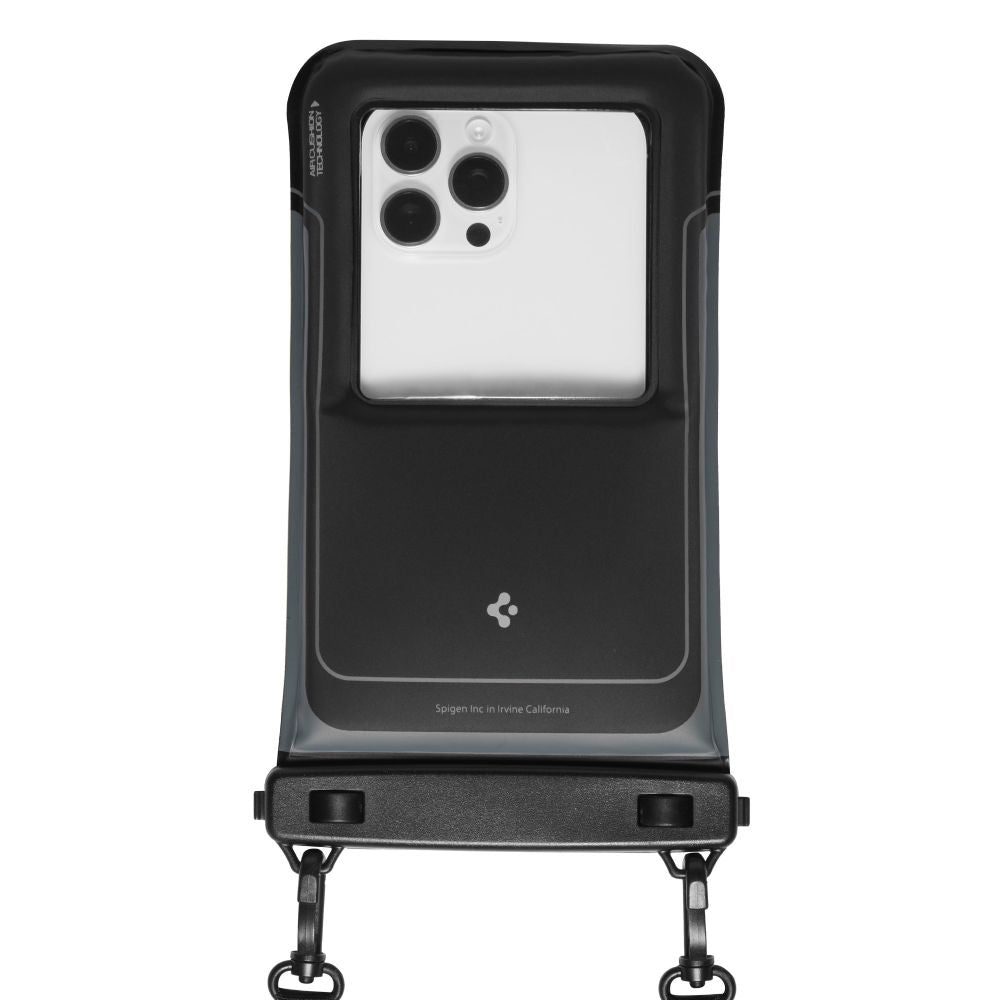 Housse Universelle Étanche pour Téléphone max. 6.9 pouces, Spigen, A611P, Lot de 2 pièces, Noir Mat ACS09348