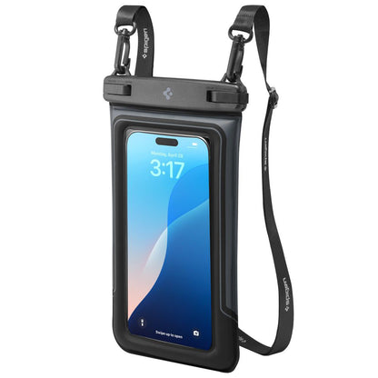Housse Universelle Étanche pour Téléphone max. 6.9 pouces, Spigen, A611P, Lot de 2 pièces, Noir Mat ACS09348