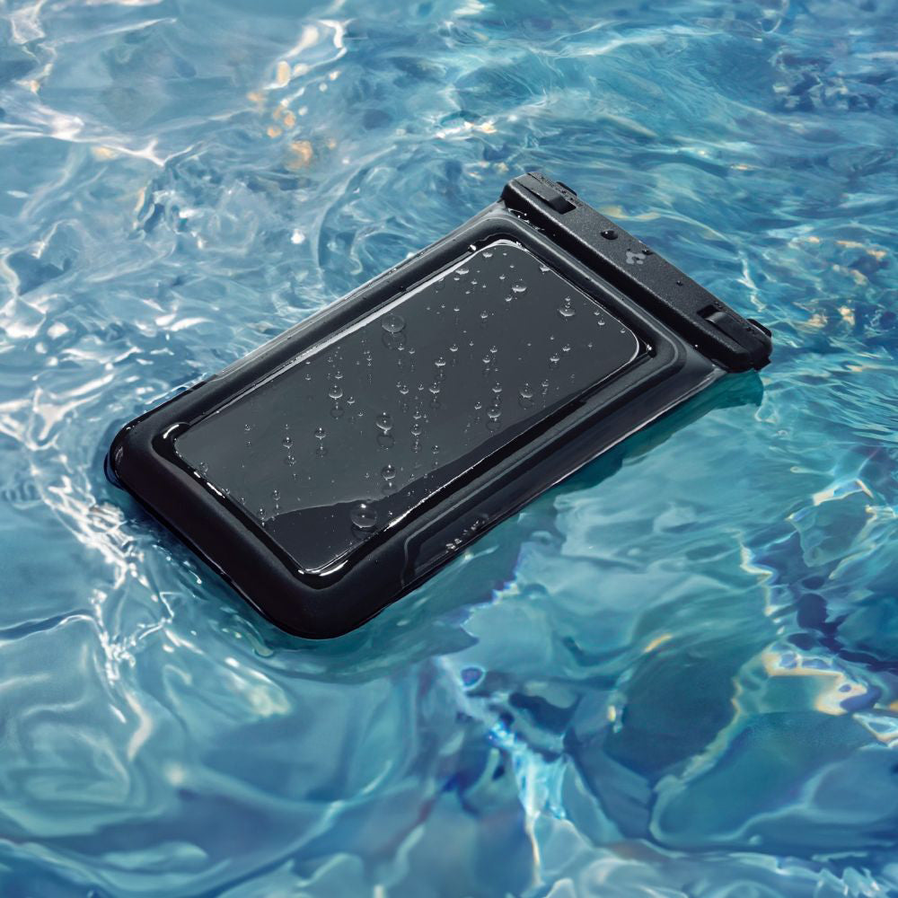 Housse Universelle Étanche pour Téléphone max. 6.9 pouces, Spigen, A611P, Lot de 2 pièces, Noir Mat ACS09348