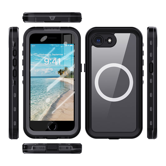 Coque MagSafe Waterproof pour Apple iPhone 17e / 16e, Techsuit, Shellbox, Noire