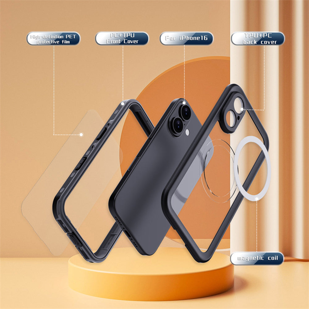 Coque étanche pour Apple iPhone 16, ShellBox, Noire