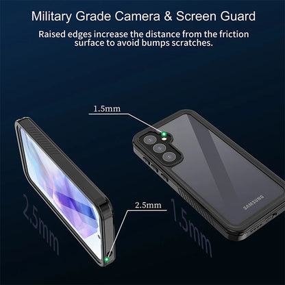 Coque étanche pour Samsung Galaxy A55 5G A556, ShellBox, Noire