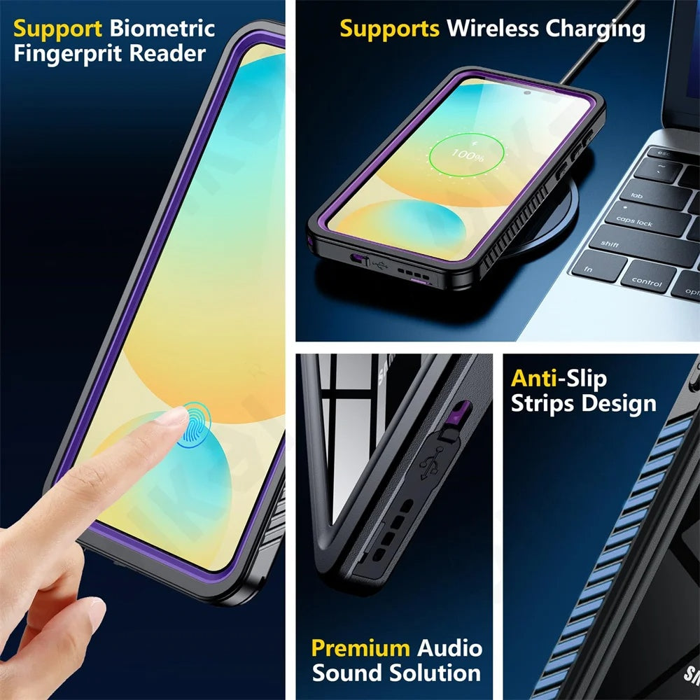 Coque étanche pour Samsung Galaxy S25+ S936, ShellBox, Noire