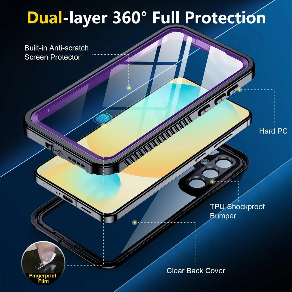 Coque étanche pour Samsung Galaxy S25+ S936, ShellBox, Noire