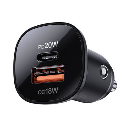 Chargeur Auto Acefast B1, 38W, 3A, 1 x USB-A - 1 x USB-C, Noir