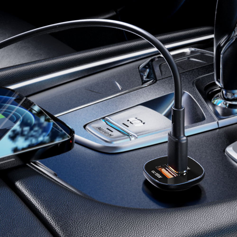 Chargeur Auto Acefast B1, 38W, 3A, 1 x USB-A - 1 x USB-C, Noir