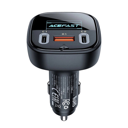 Acefast B5 Display Car Charger, 101W, 5A, 1 x USB-A - 2 x USB-C, Black