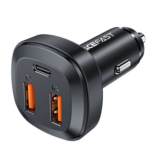 Chargeur de voiture Acefast B9, 66W, 5A, 2 x USB-A - 1 x USB-C, Noir