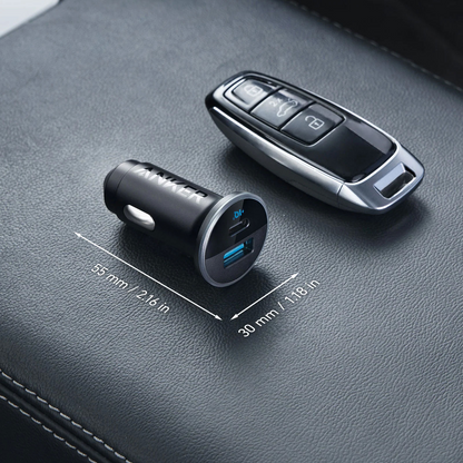Chargeur Auto Anker 323, 52,5W, 3A, 1 x USB-A - 1 x USB-C, Noir, Reconditionné A2735G11