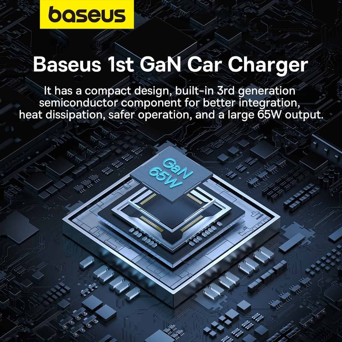 Chargeur de voiture Baseus Golden Contactor Pro, 65W, 3A, 1 x USB-A - 2 x USB-C, Gris C00035202841-00
