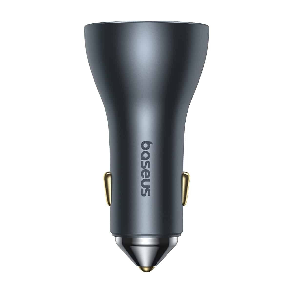 Chargeur de voiture Baseus Golden Contactor Pro, 65W, 3A, 1 x USB-A - 2 x USB-C, Gris C00035202841-00