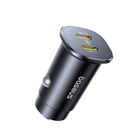 Chargeur de voiture Baseus GoTrip, 30W, 3A, 2 x USB-C, Noir