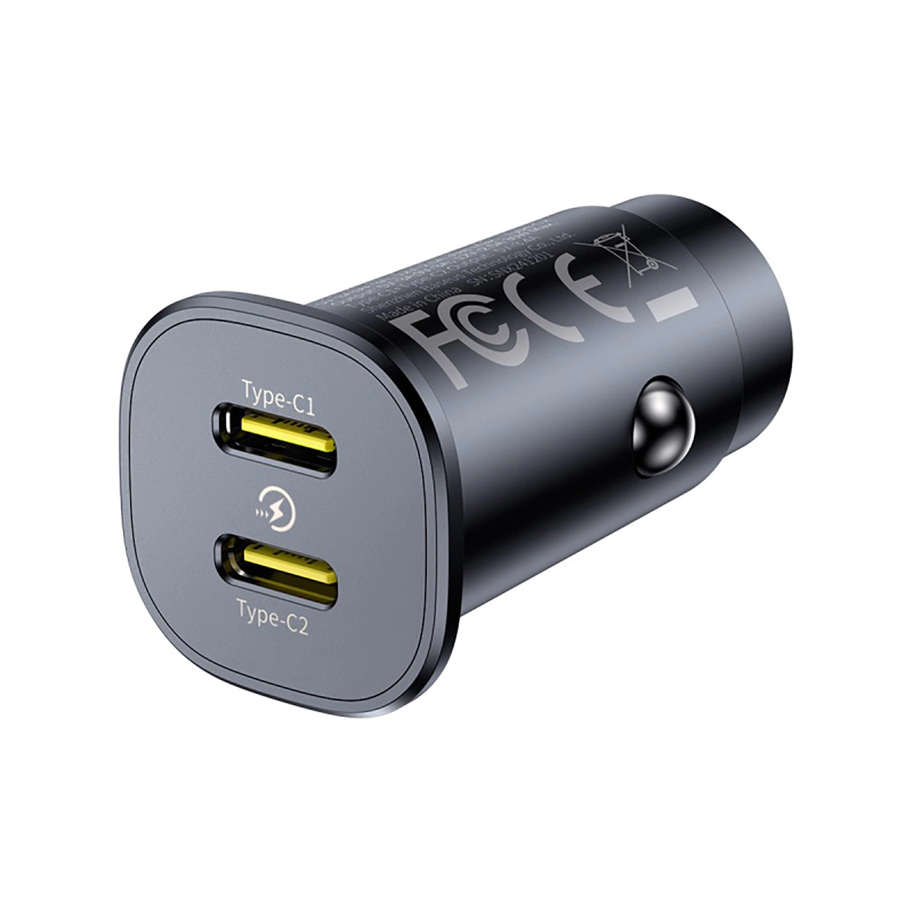 Chargeur de voiture Baseus GoTrip, 30W, 3A, 2 x USB-C, Noir
