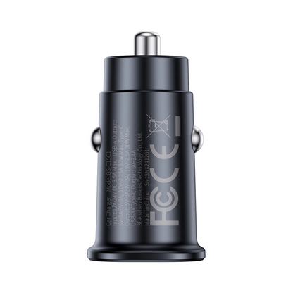 Chargeur de voiture Baseus GoTrip, 30W, 3A, 2 x USB-C, Noir