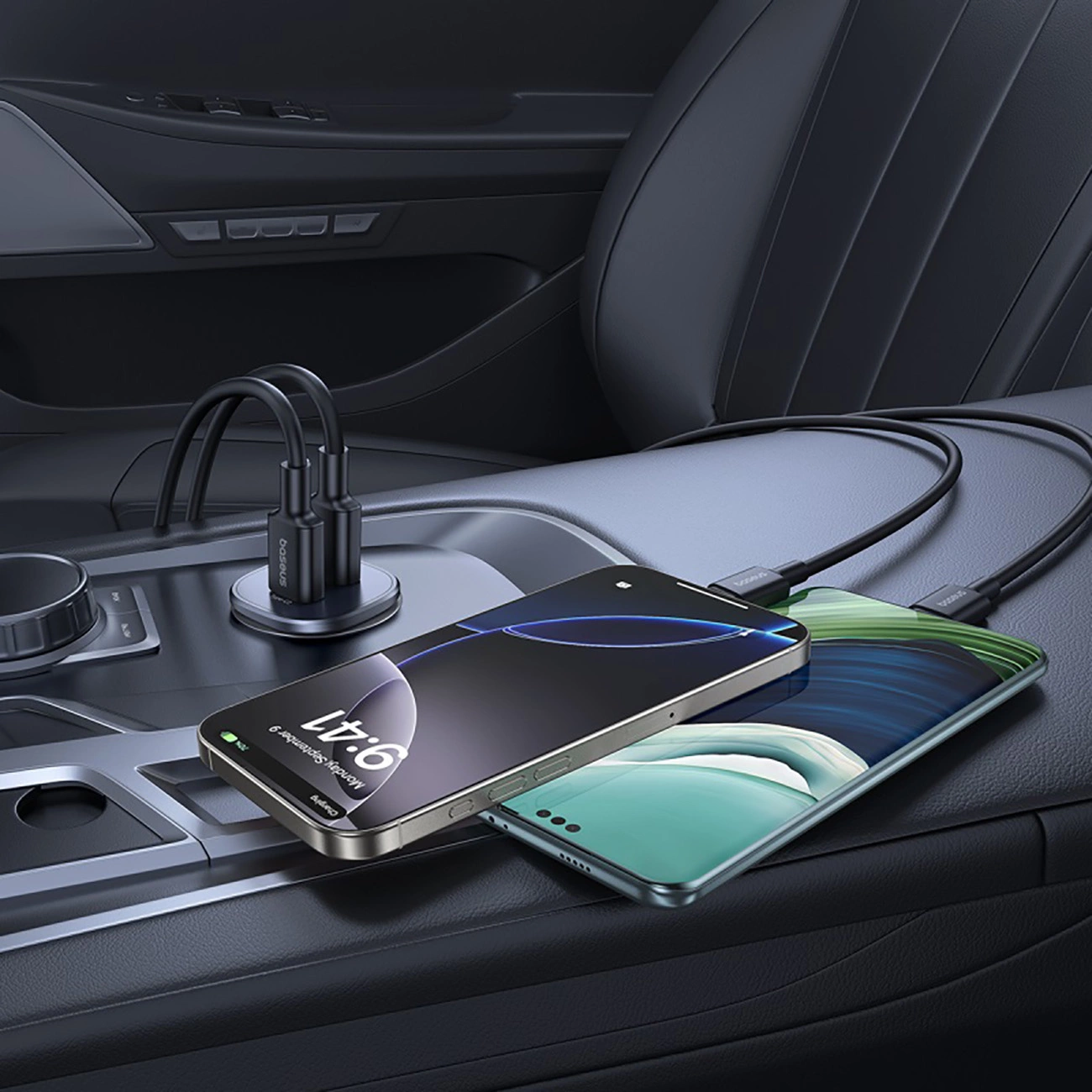 Chargeur de voiture Baseus GoTrip, 30W, 3A, 2 x USB-C, Noir