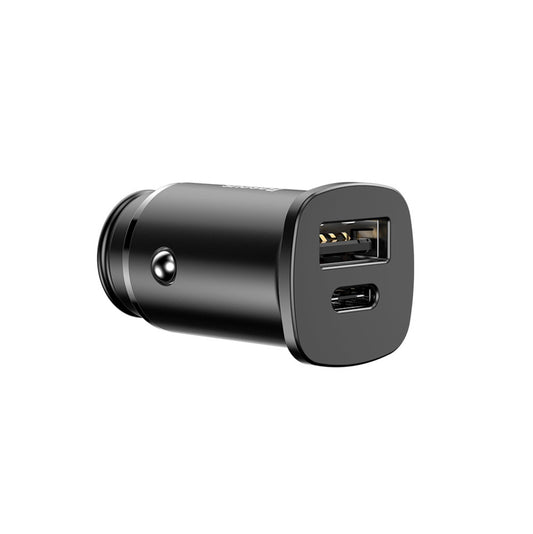 Chargeur de voiture Baseus Square PPS, 30W, 5A, 1 x USB-A - 1 x USB-C, Noir CCALL-AS01 