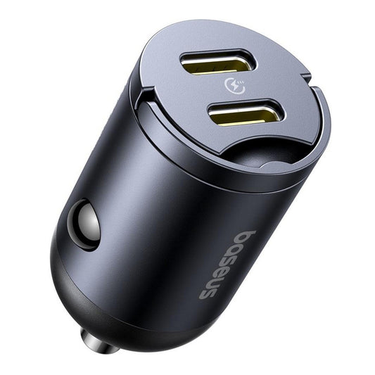 Chargeur de voiture Baseus Tiny Star, 30W, 3A, 2 x USB-C, Noir C00035001121-03