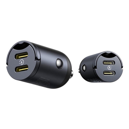 Chargeur de voiture Baseus Tiny Star, 30W, 3A, 2 x USB-C, Noir C00035001121-03