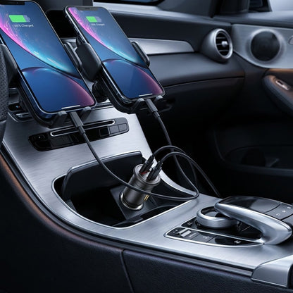 Chargeur Auto Blueo, 35W, 3A, 1 x USB-A - 1 x USB-C, Gris