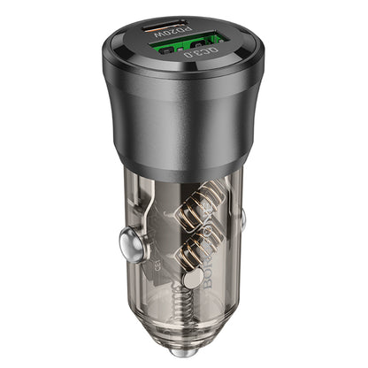 Chargeur de voiture Borofone BZ25 Journey, 38W, 3A, 1 x USB-A - 1 x USB-C, Noir