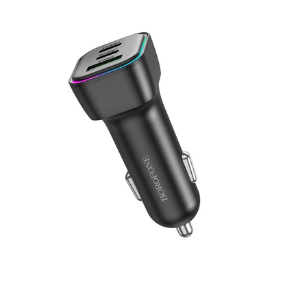 Chargeur de voiture Borofone BZ28C Trophie, 60W, 3A, 1 x USB-A, 2 x USB-C, Noir