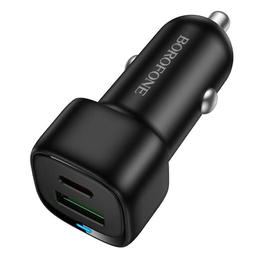 Chargeur de voiture Borofone BZ34B Cloud, 38W, 3A, 1 x USB-A - 1 x USB-C, Noir