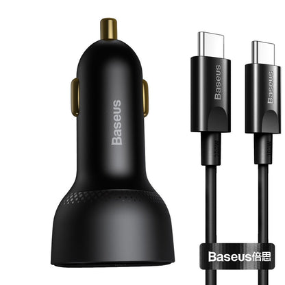 Chargeur de voiture avec câble USB-C Baseus Superme, 100W, 5A, 1 x USB-A - 1 x USB-C, Noir TZCCZX-01