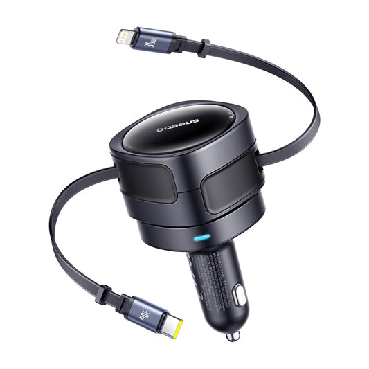 Chargeur de voiture avec câble USB-C / Lightning Baseus Enjoyment Max, 60W, 3A, Noir C00035507121-00
