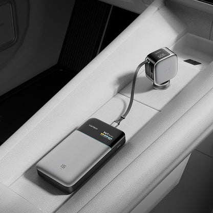 Chargeur Auto Avec Câble USB-C Cuktech CC903P Affichage, 100W, 5A, 1 x USB-A - 1 x USB-C, Gris