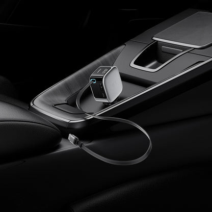 Chargeur Auto Avec Câble USB-C Cuktech CC903P Affichage, 100W, 5A, 1 x USB-A - 1 x USB-C, Gris