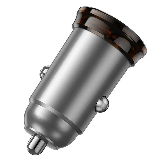 Chargeur de voiture avec câble Lightning HOCO NZ16A, 43W, 3A, 1 x USB-A - 1 x USB-C, Gris