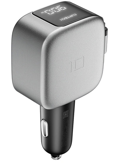Chargeur Auto Avec Câble USB-C Cuktech CC903P Affichage, 100W, 5A, 1 x USB-A - 1 x USB-C, Gris
