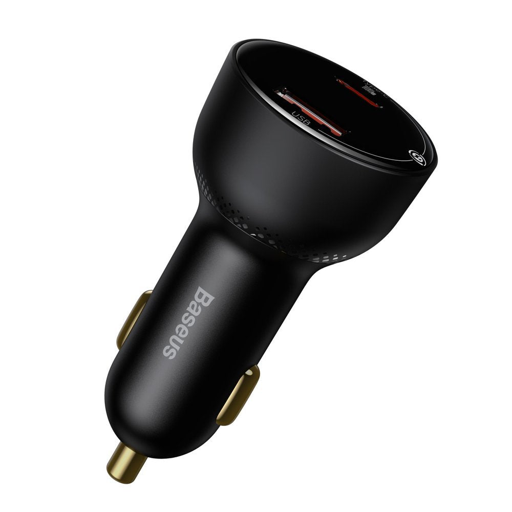 Chargeur de voiture avec câble USB-C Baseus Superme, 100W, 5A, 1 x USB-A - 1 x USB-C, Noir TZCCZX-01