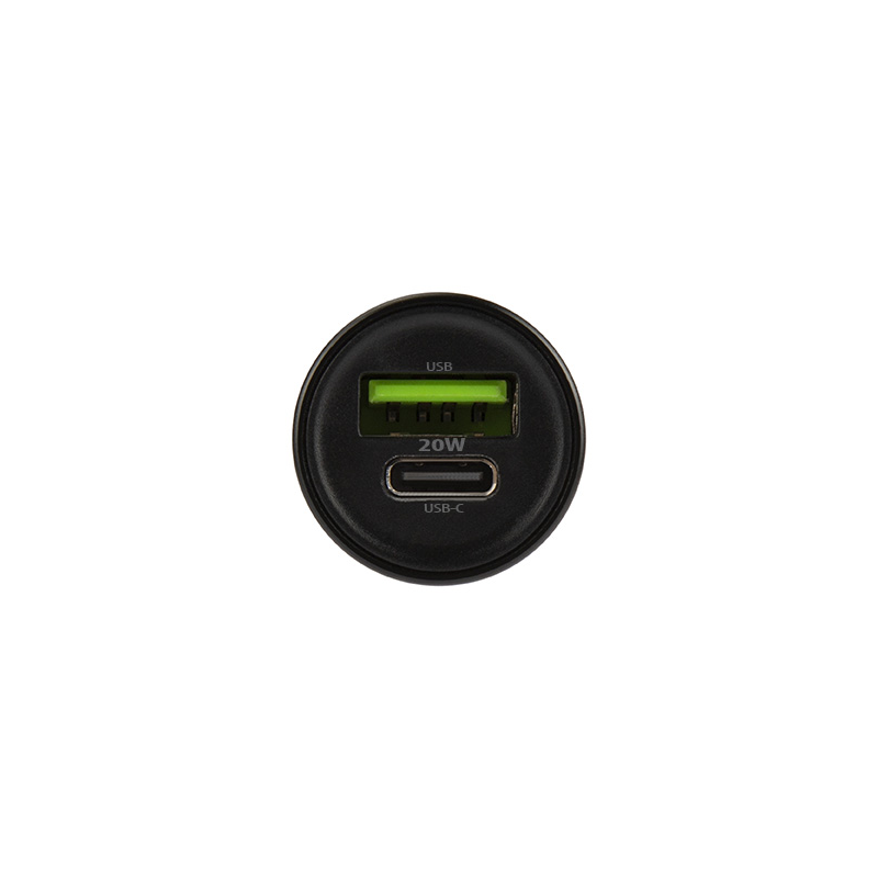 Chargeur de voiture avec câble Lightning MaXlife MXCC-04, 20W, 3A, 1 x USB-A - 1 x USB-C, Noir