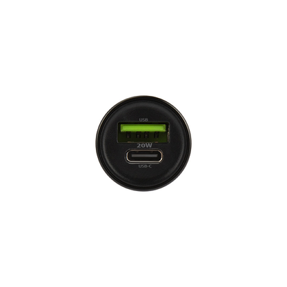 Chargeur de voiture avec câble Lightning MaXlife MXCC-04, 20W, 3A, 1 x USB-A - 1 x USB-C, Noir
