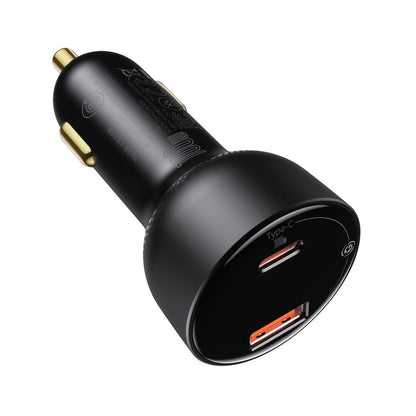 Chargeur de voiture avec câble USB-C Baseus Superme, 100W, 5A, 1 x USB-A - 1 x USB-C, Noir TZCCZX-01