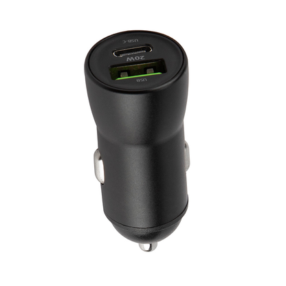 Chargeur de voiture avec câble USB-C MaXlife MXCC-04, 20W, 3A, 1 x USB-A - 1 x USB-C, Noir
