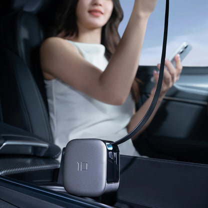 Chargeur Auto Avec Câble USB-C Cuktech CC903P Affichage, 100W, 5A, 1 x USB-A - 1 x USB-C, Gris