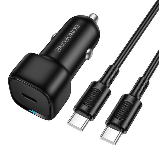 Chargeur de voiture avec câble USB-C Borofone BZ34A Cloud, 20W, 3A, 1 x USB-C, Noir