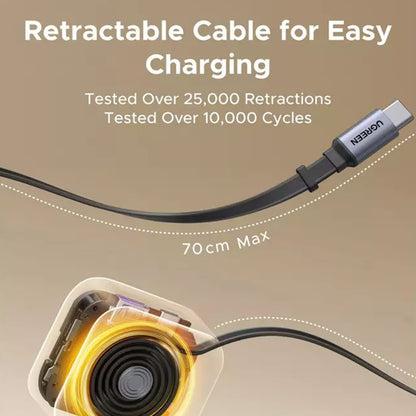 UGREEN EC603 Car Charger with USB-C Cable, 90W, 3A, 1 x USB-A - 1 x USB-C, Gray