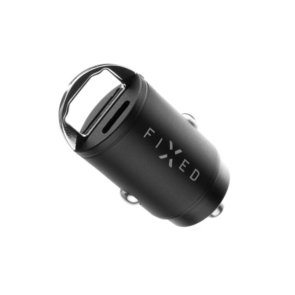 Fixed Auto Charger, 30W, 3A, 1 x USB-A - 1 x USB-C, Black