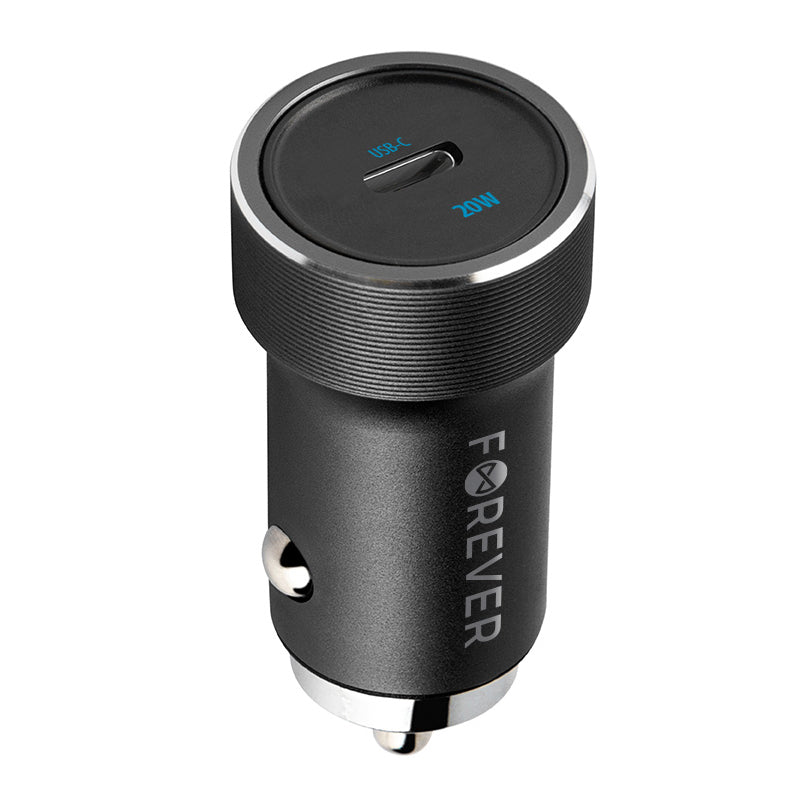 Forever CC-06 Car Charger, 20W, 3A, 1 x USB-C, Black