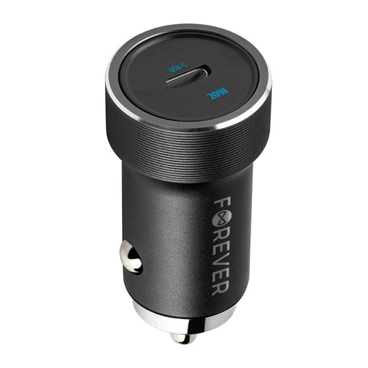 Chargeur de voiture Forever CC-06, 20W, 3A, 1 x USB-C, Noir